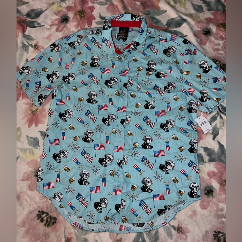 Staghorn River Patriotic Button Up